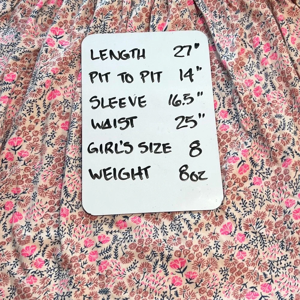 Harper Canyon Girls Floral Dress Size 8 Long Sleeve Pink Brown‎ Casual